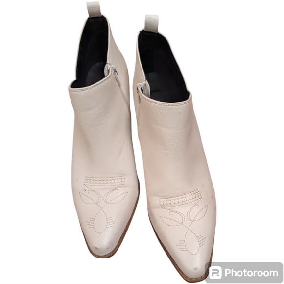 MM White Low Cut Boho Embroidered Bootie Sz 11 - Picture 6 of 7